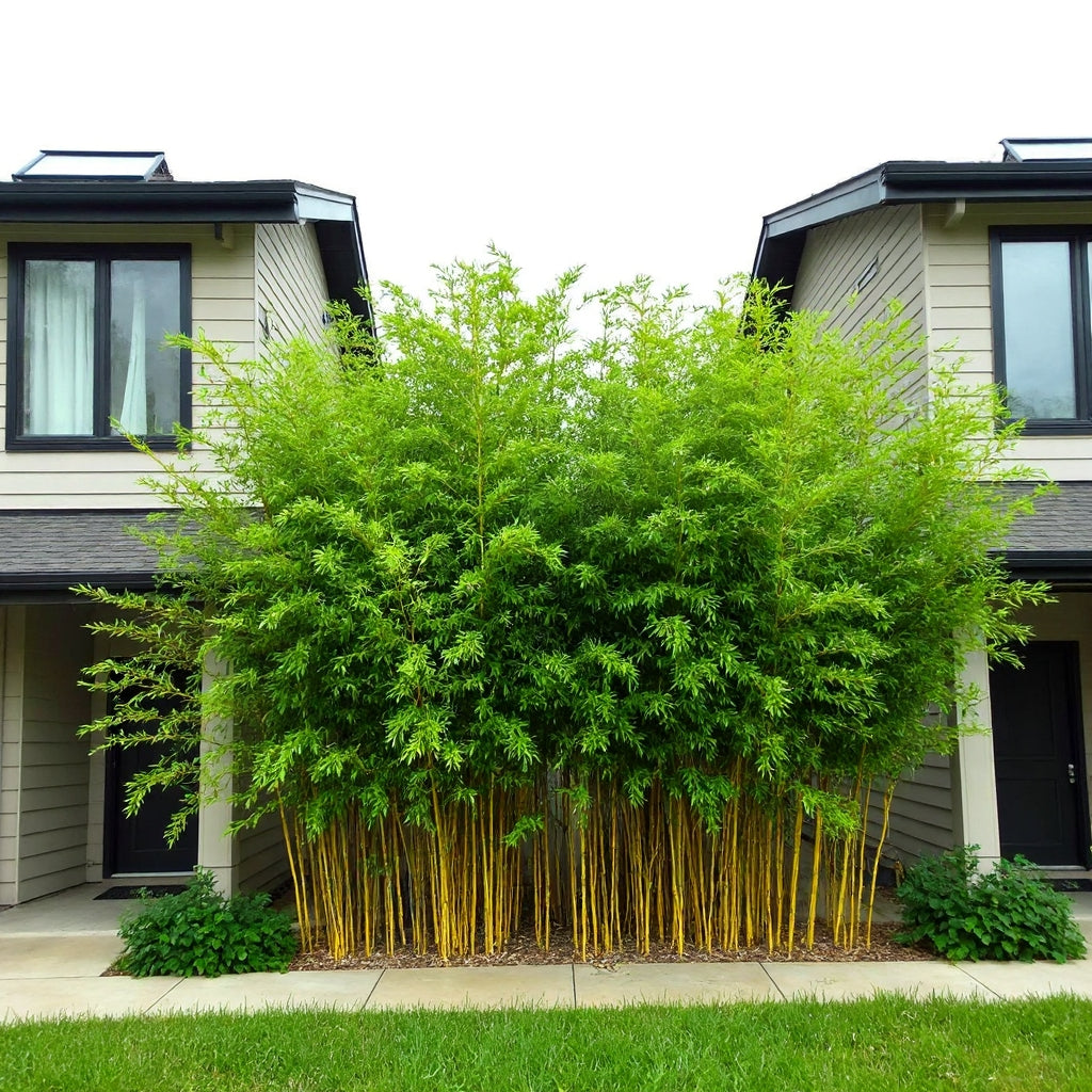 Spectabilis planted between 2 homes as a privacy barrier.